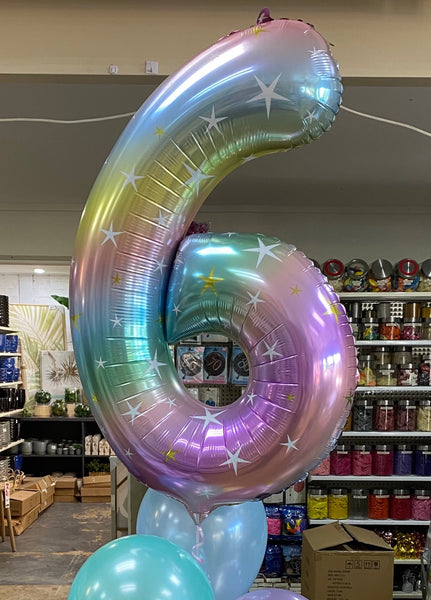 Rainbow Jumbo Foil Number Balloons