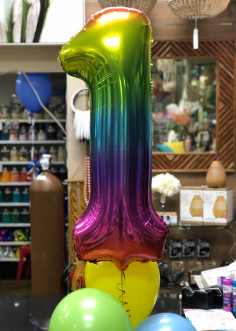 Rainbow Jumbo Foil Number Balloons